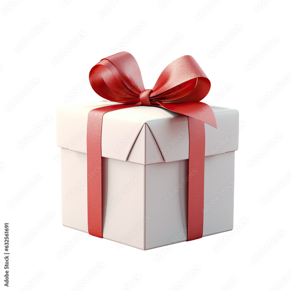 Isolated black transparent background with white box and red ribbons Isolated black transparent background with white box and red ribbons