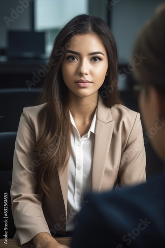 cropped portrait of a beautiful young woman being assessed for employment