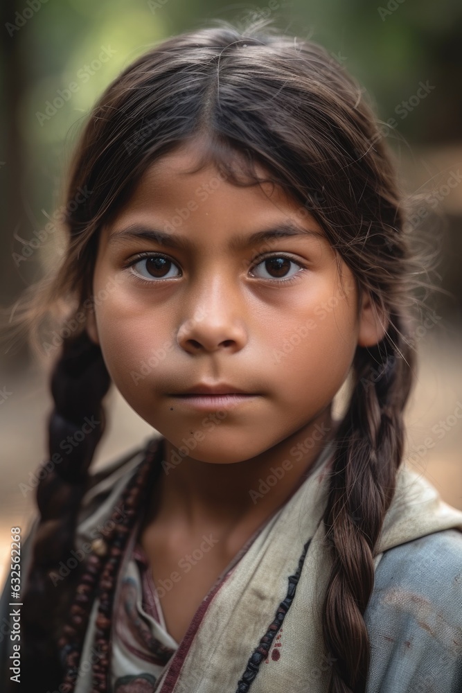 Obraz premium cropped shot of a young indigenous girl looking at the camera