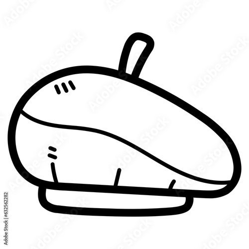 beret line icon style