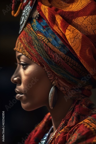 cropped shot of an unrecognizable woman wearing a traditional african headdress