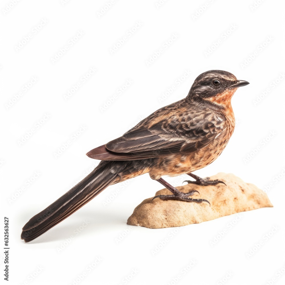 Buff-collared nightjar bird isolated on white. Generative AI