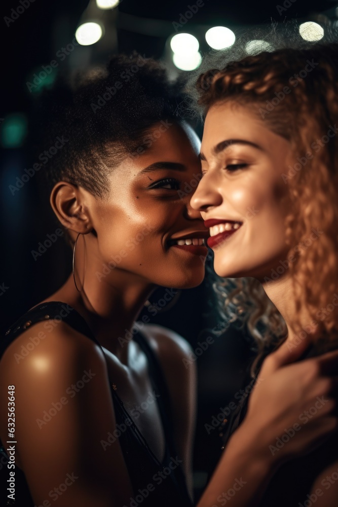 shot of two young women sharing a moment together at a party shot of two young women sharing a moment together at a party