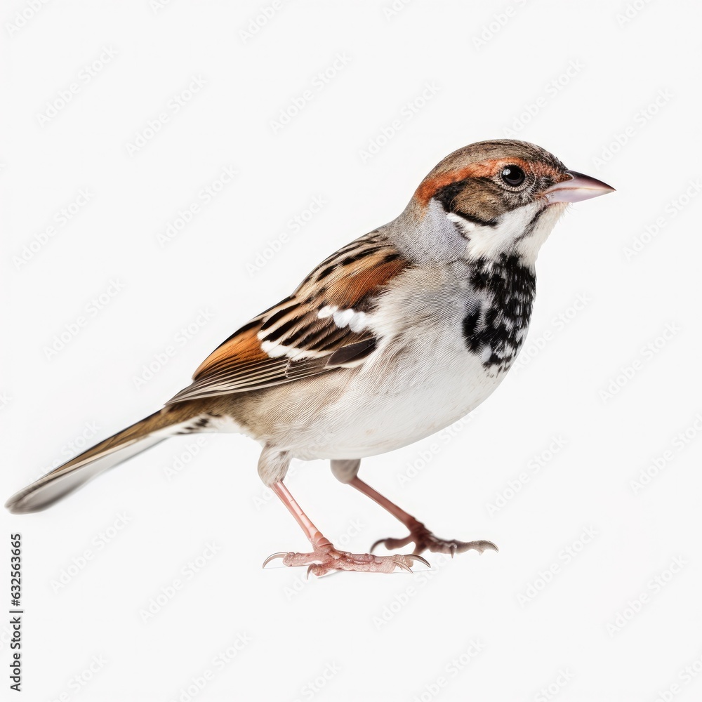 Cassins sparrow bird isolated on white. Generative AI Cassins sparrow bird isolated on white. Generative AI