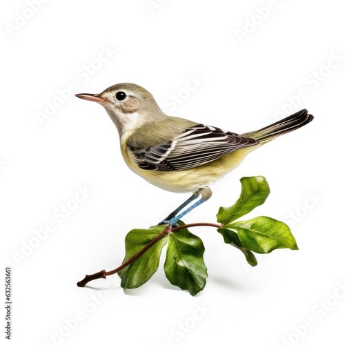 Cassins vireo bird isolated on white. Generative AI photo