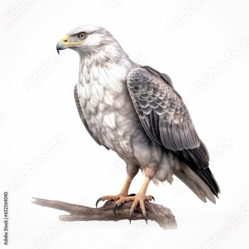 Gray hawk bird isolated on white. Generative AI © Razvan
