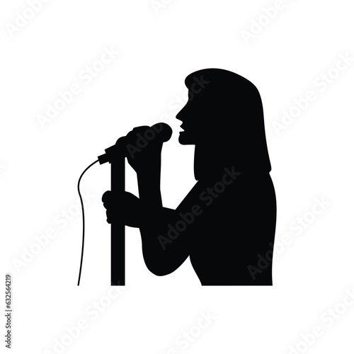 singing woman icon holding mix