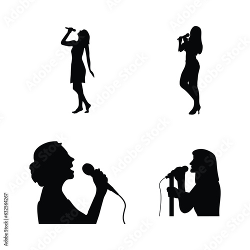 singing woman icon holding mix