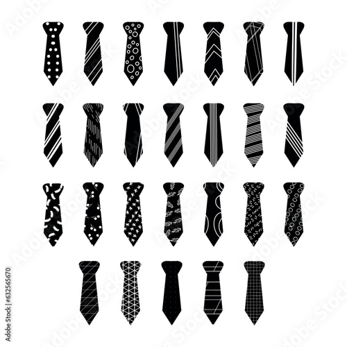 Canvastavla Men’s tie, various tie patterns bundle vector illustration.