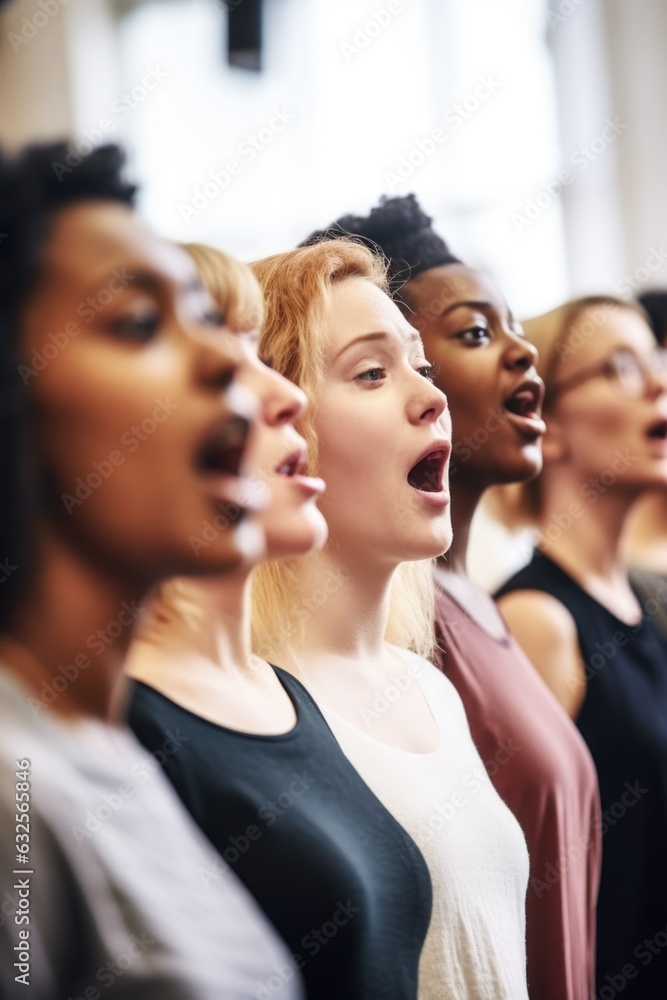 Obraz premium shot of a choir singing together in rehearsals