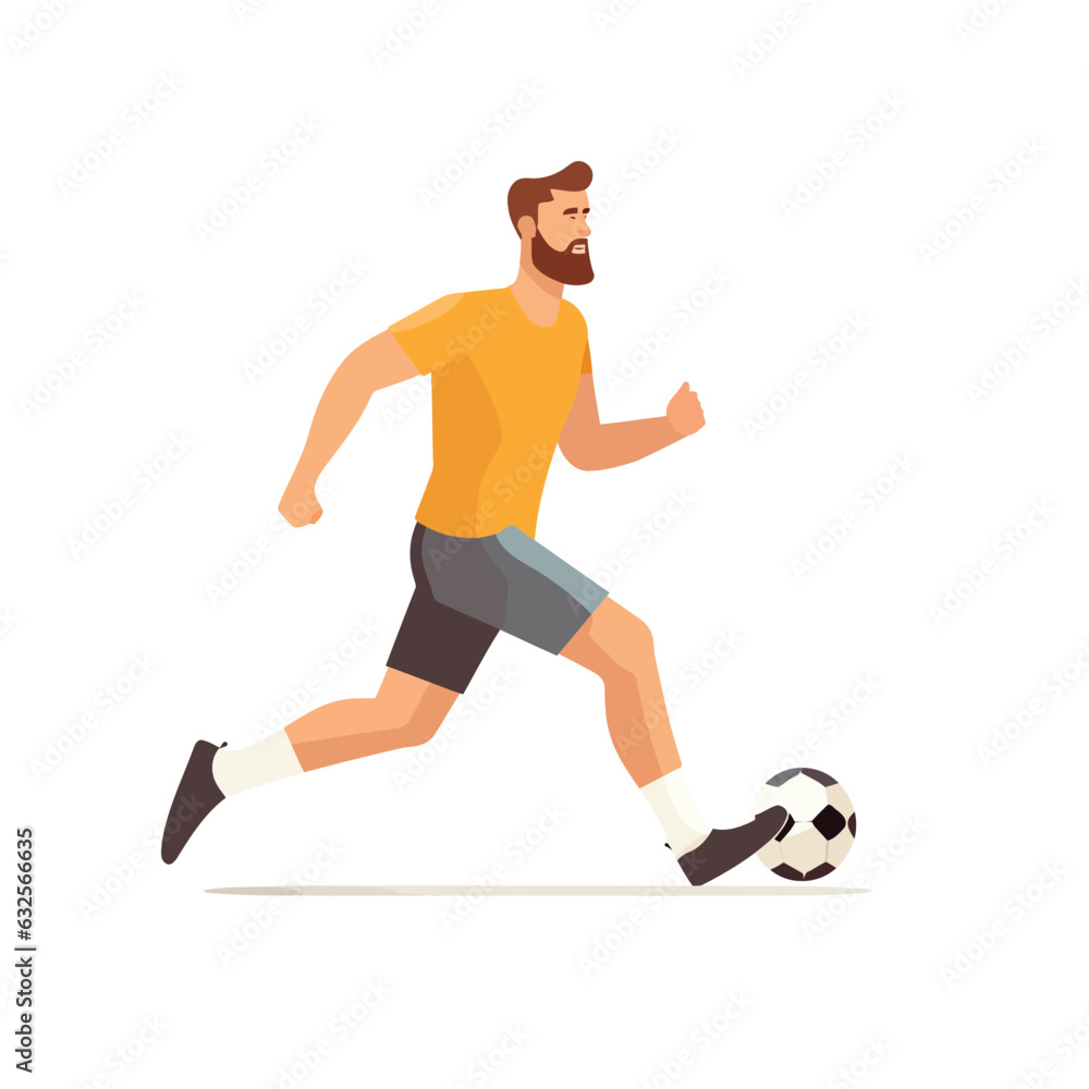 man playing soccer vector flat minimalistic isolated illustration