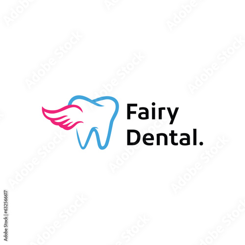 Fairy dental clinic icon logo illustration