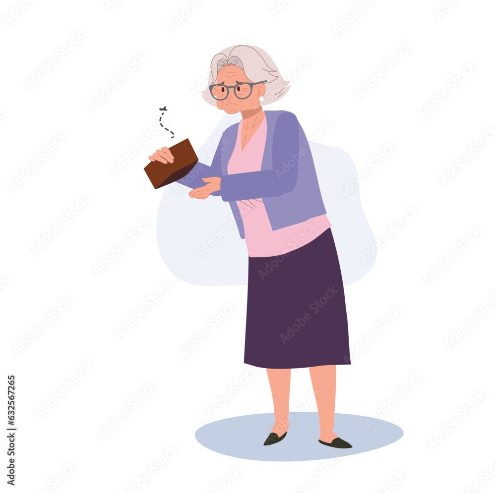 Senior Citizen with No Savings Left and Financial Struggles. Elderly Woman Struggling with Lack of Money and Empty Pocket Senior Citizen with No Savings Left and Financial Struggles. Elderly Woman Struggling with Lack of Money and Empty Pocket