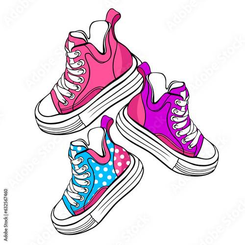 painted coloured a sneakers