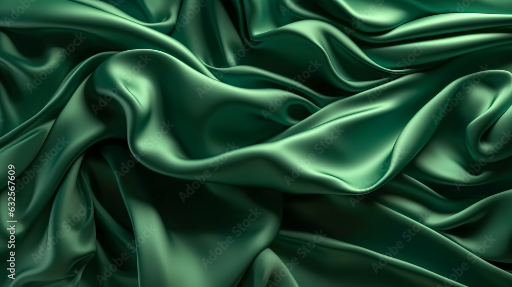 Smooth elegant green silk fabric texture, generative AI. Smooth elegant green silk fabric texture, generative AI.