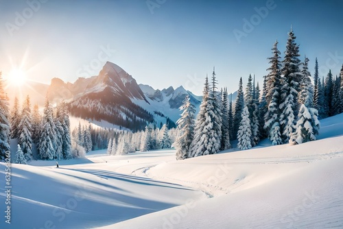 winter landscape in the mountains © mical