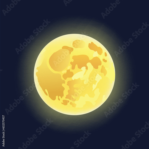 Full yellow moon on dark background.