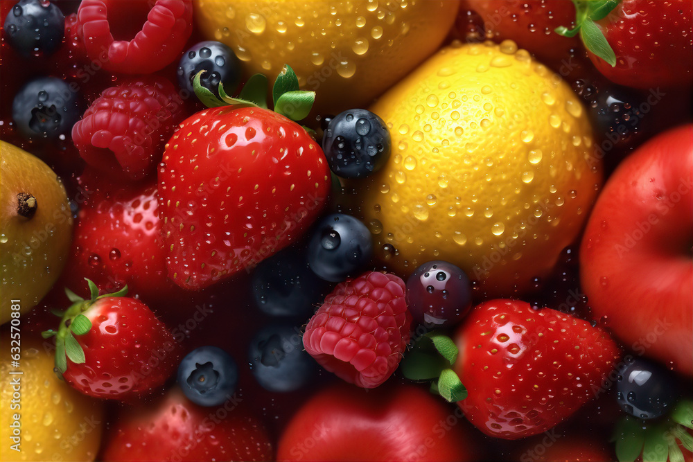 Close-Up of Vibrant Mixed Fruit Assortment - AI Generated
Close-Up of Vibrant Mixed Fruit Assortment - AI Generated