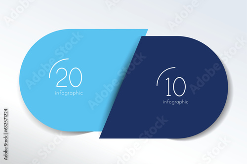 2 elements scheme, diagram. Two connected circles. Infographic template.