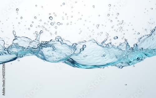 Water, top view on a white background. Beautiful illustration picture. Generative AI