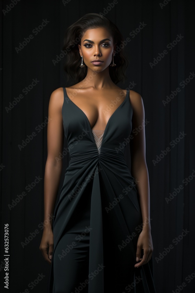 Model in a Sophisticated and Minimalistic Evening Gown, Generative AI Model in a Sophisticated and Minimalistic Evening Gown, Generative AI