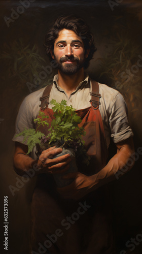 Capturing the essence of a dedicated gardener, this portrait embodies a profound passion for nature and greenery. A testament to commitment and expertise in cultivating outdoor spaces.
