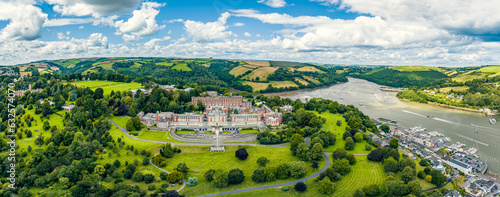 Bild auf Leinwand Panorama of Britannia Royal Naval College from a drone, Dartmouth, Devon, Englan