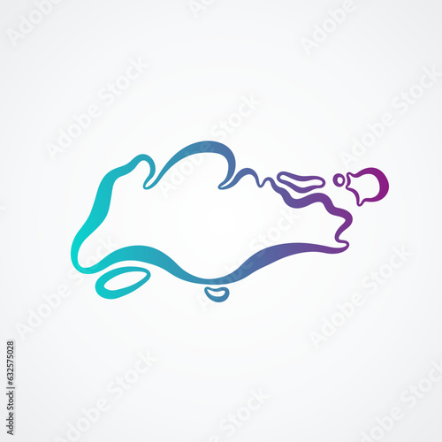 Singapore - Outline Map