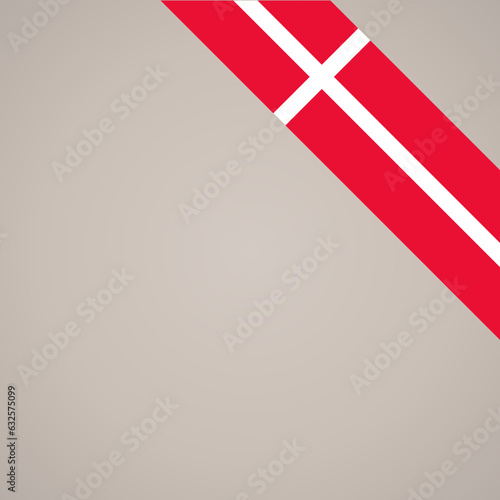 Corner ribbon flag of Denmark