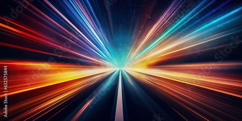 Futuristic Neon highway in a digital environment abstract background, generative AI