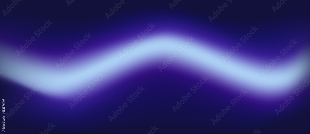Soft Abstract Dark Blue Gradient Horizontal Banner. Blue Gradient Fluid Waves Concept. Vector Illustration.
