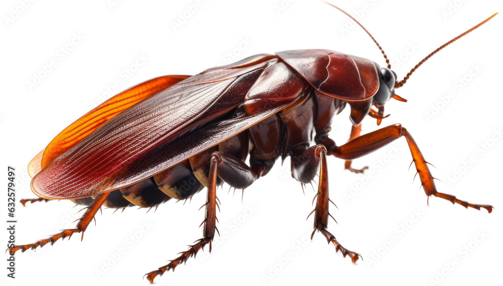 Naklejka premium Insect in close up in side view with transparent background. Generative AI
