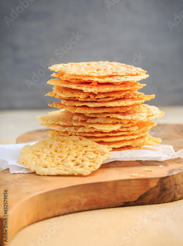Photography Parmesan cheese cracker chips