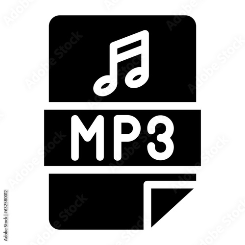 mp3 format glyph icon
