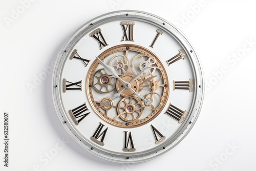 Timeless elegance. Closeup of isolated classic alarm clock on white background
