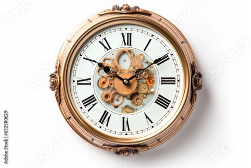 Timeless elegance. Closeup of isolated classic alarm clock on white background