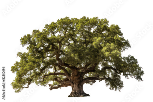 Old century oak tree with transparent background
