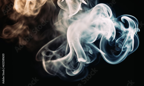 immagine primo piano di volute di fumo denso su sfondo scuro photo