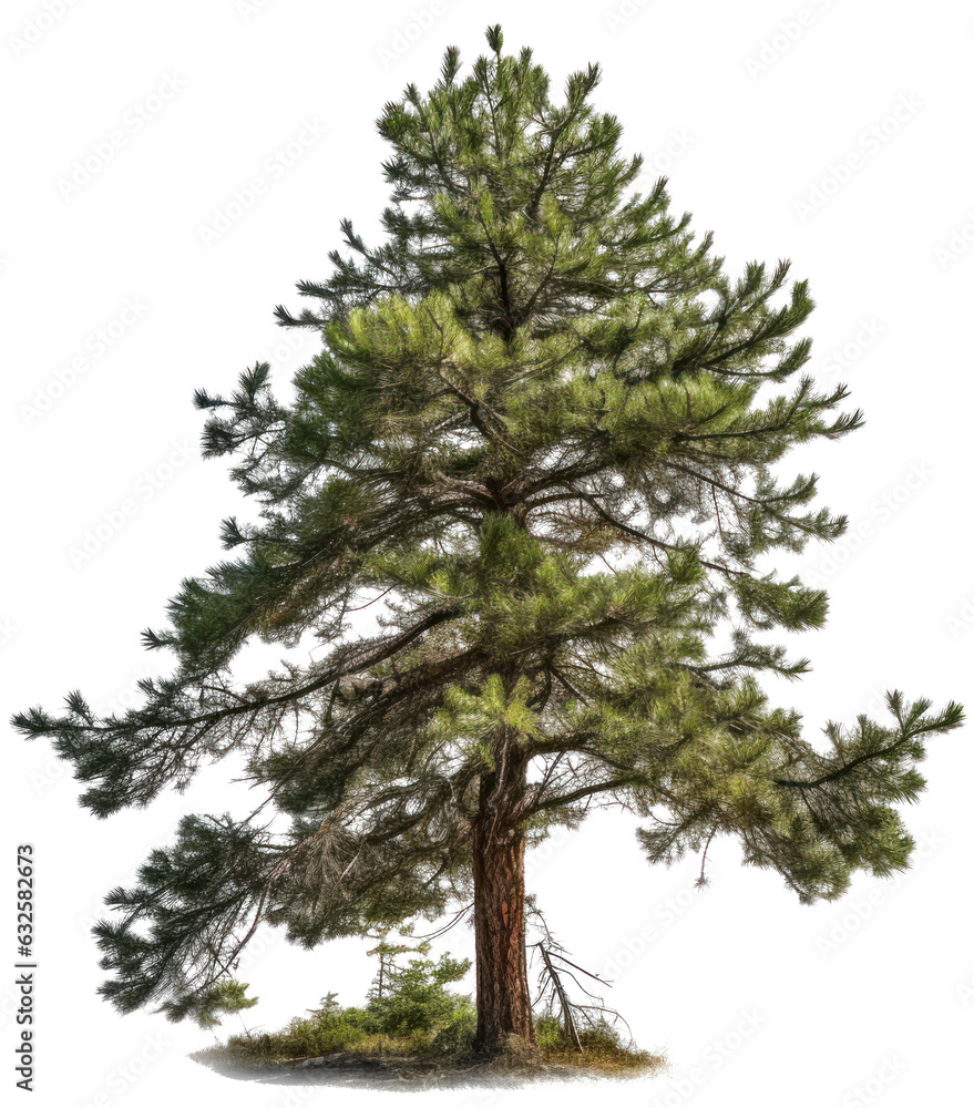 Fototapeta premium Pine tree with transparent background. Generative AI 5