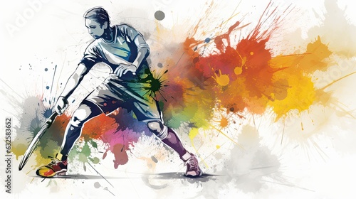 Abstract Sport Background with brush strokes and paint splatters