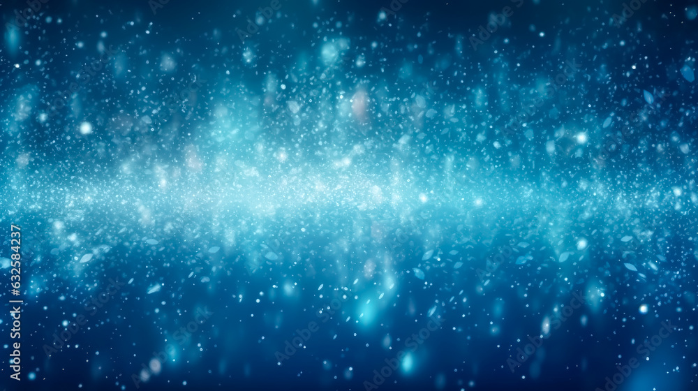 Fototapeta premium Abstract winter background with snowflakes, generative AI.