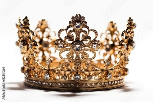 Royal Crown On White Background. Generative AI