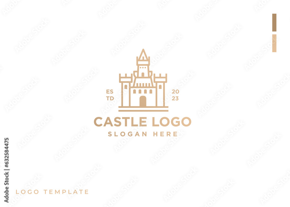 Castel Logo template in minimalist line art style Castel Logo template in minimalist line art style