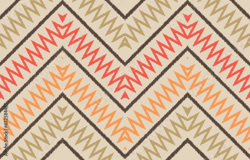 Ethnic abstract ikat art. Aztec ornament print. geometric ethnic pattern seamless  color oriental.  Design for background ,curtain, carpet, wallpaper, clothing, wrapping, Batik, vector illustration.