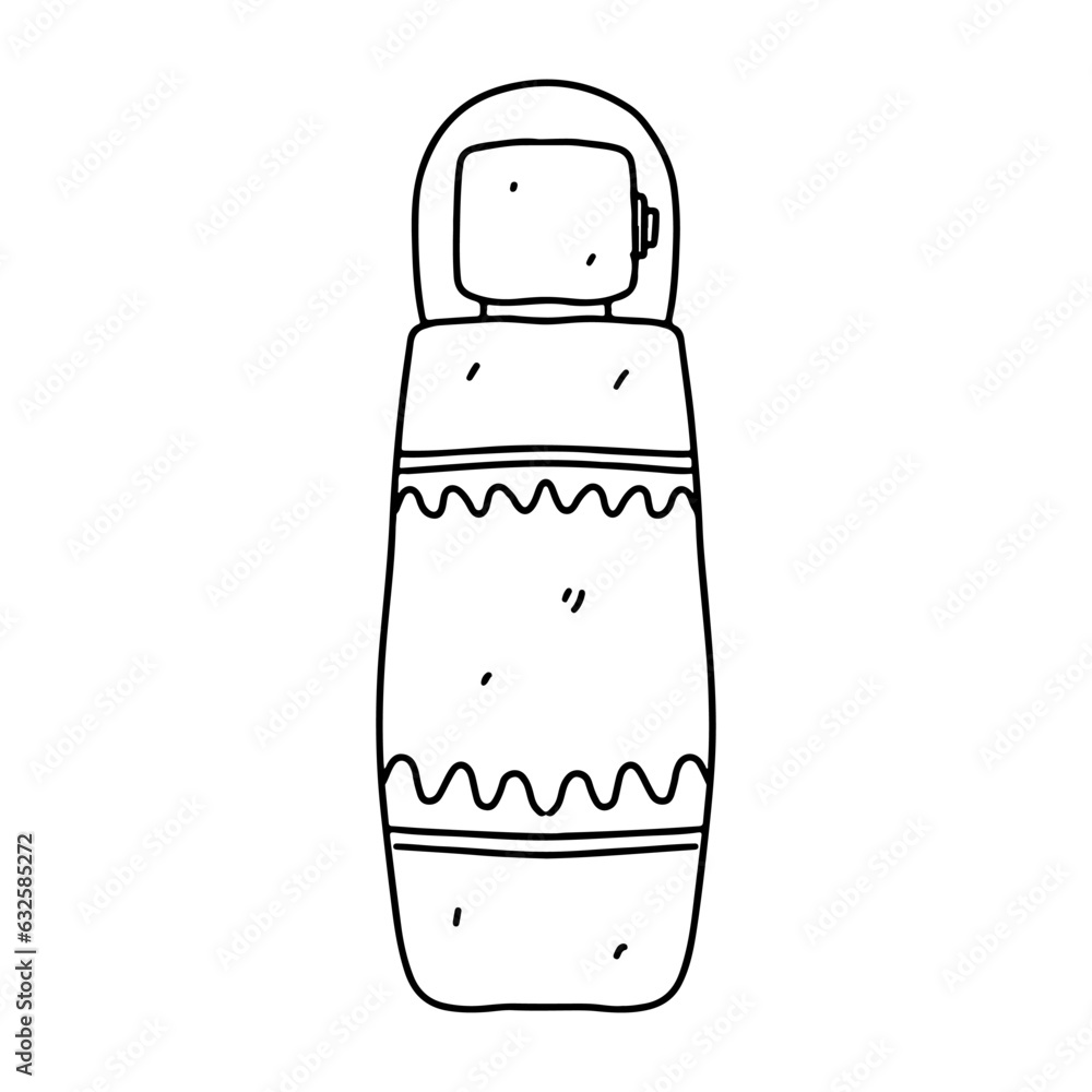 Cosmetic bottle for self care routine. Hand drawn doodle style. Vector illustration isolated on white. Coloring page. Cosmetic bottle for self care routine. Hand drawn doodle style. Vector illustration isolated on white. Coloring page.