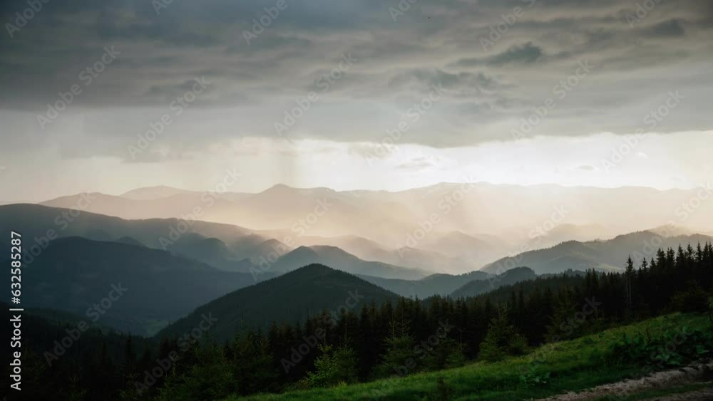 Rain time. Timelapse of majestic mountains at daytime. Rain time. Timelapse of majestic mountains at daytime.