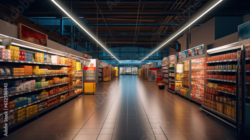 Fotografia, Obraz An Abandoned Supermarket Aisle