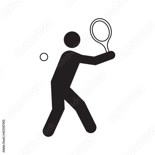 Tennis player icon. Olympic athlete icon.  © eda