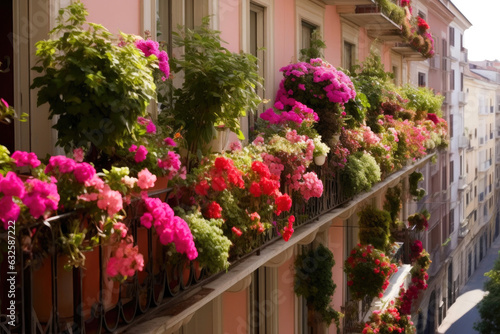 Nature's Haven: A Balcony Filled with Flowers