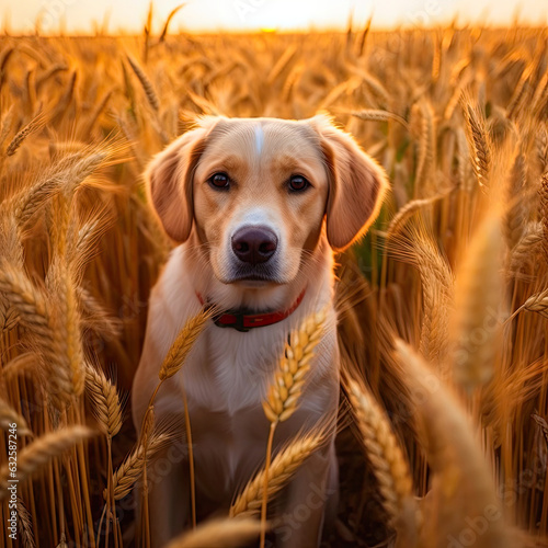 Wheat Wonders: An Intellectual Pooch in Nature